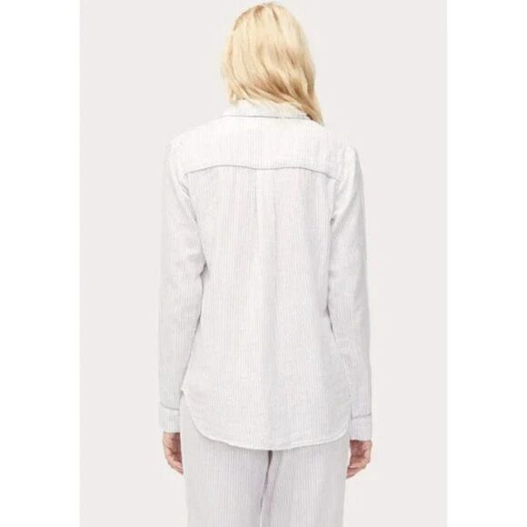 🌹 UGG 🌹 Raven Cotton Flannel Striped Pajama Set - [XL in Light Blue + White] - Picture 3 of 16